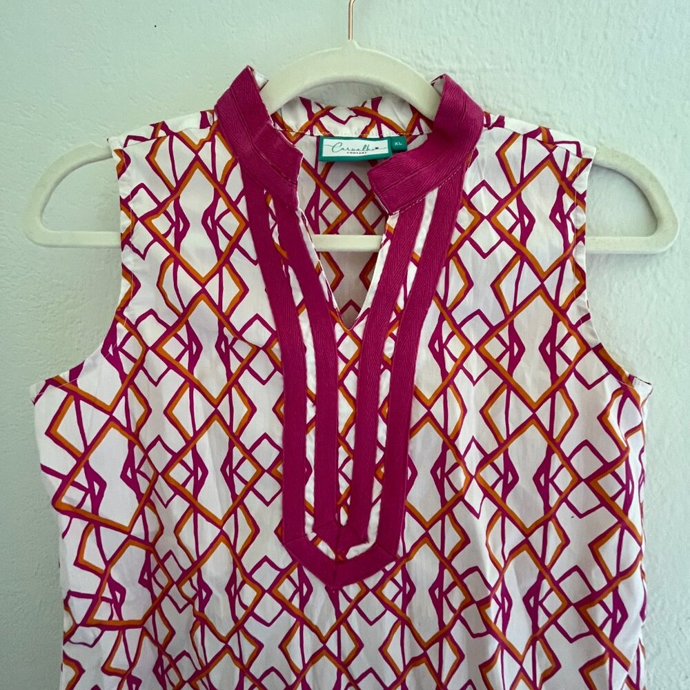 Crown & Ivy Pink Geometric Print Sleeveless Tunic Cover-Up - Picture 6 of 8